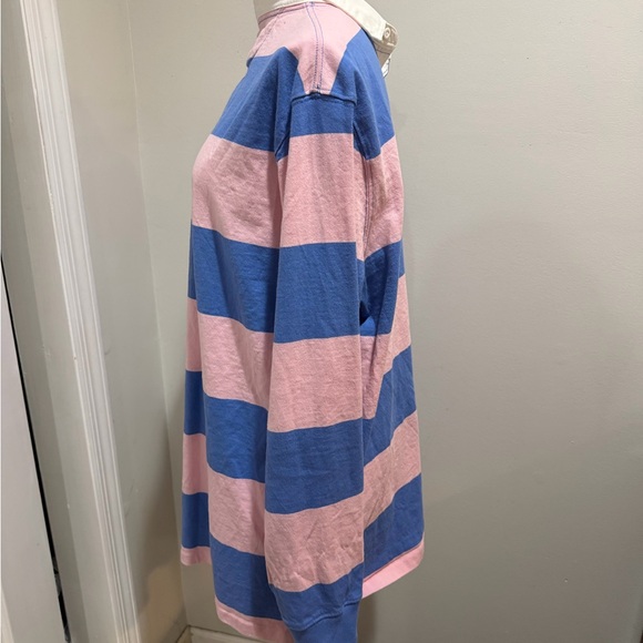 Polo Ralph Lauren Men Long Sleeve Rugby Shirt Garden Pink/New England Blue  XL - Picture 10 of 16